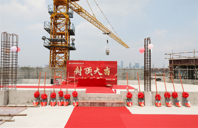 2025年5月22日，江苏公司承建的步步高至美科技广场项目如期封顶。